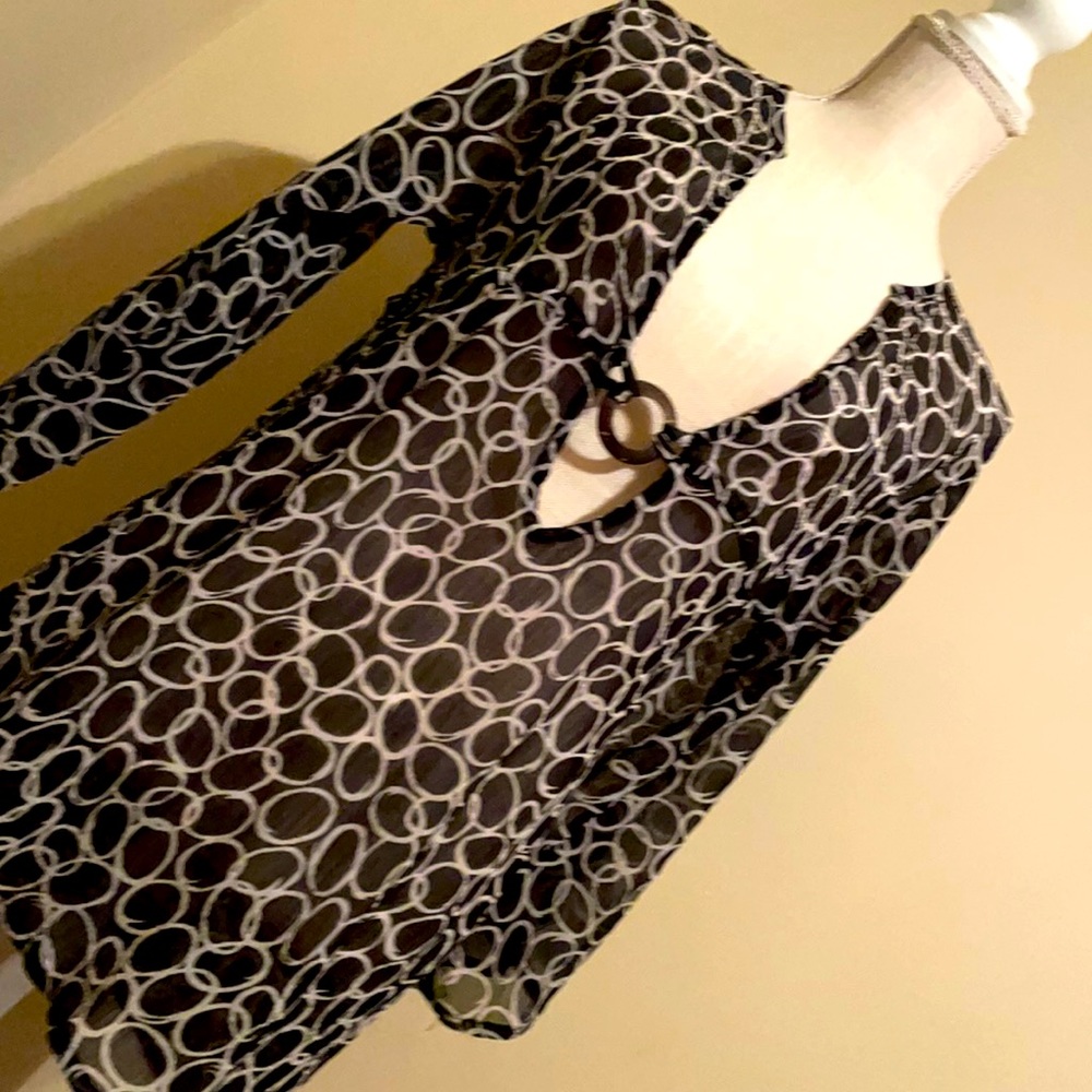 Sand-N-Sun B/W Circle Bathing Suit Coverup